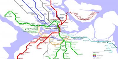 خريطة مترو الانفاق في ستوكهولم السويد
