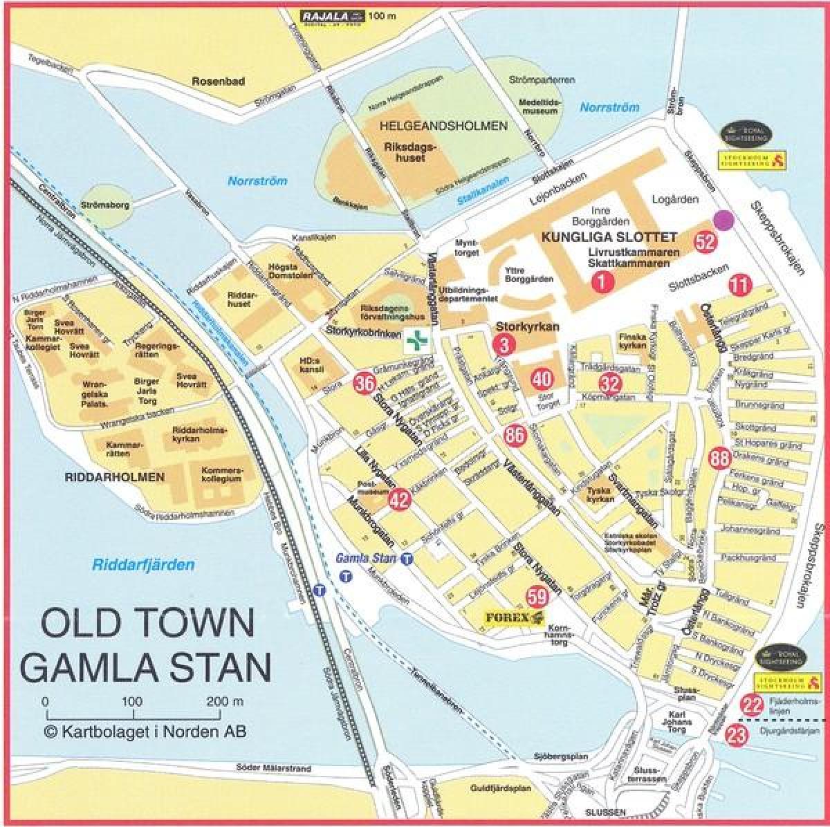 خريطة المدينة القديمة في ستوكهولم السويد