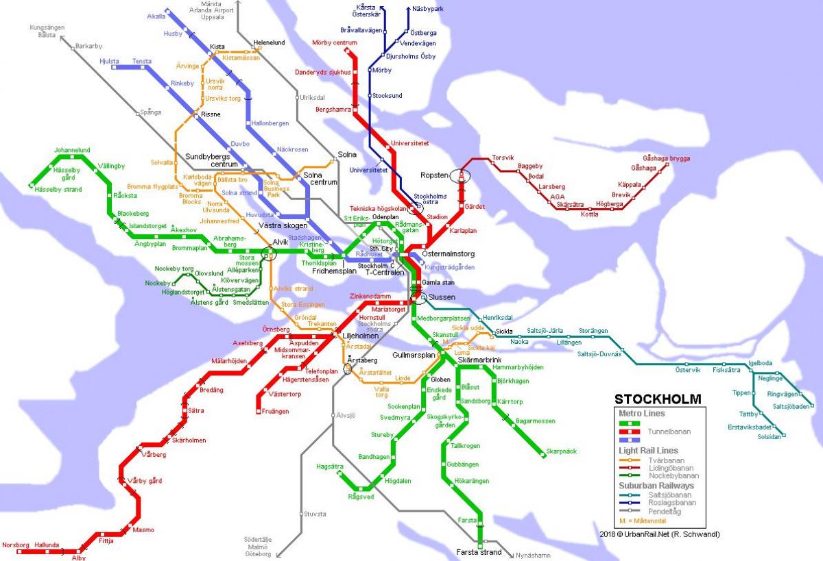 السويد tunnelbana خريطة