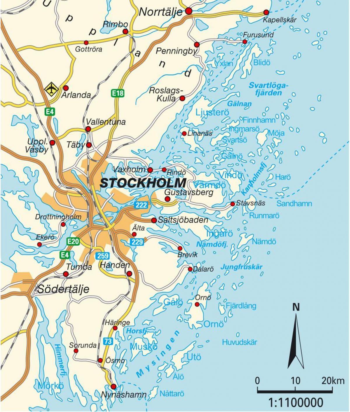 ستوكهولم السويد خريطة المدينة