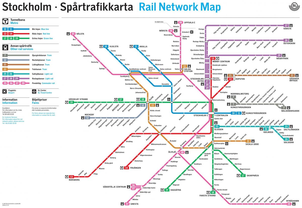 ستوكهولم شبكة السكك الحديدية خريطة