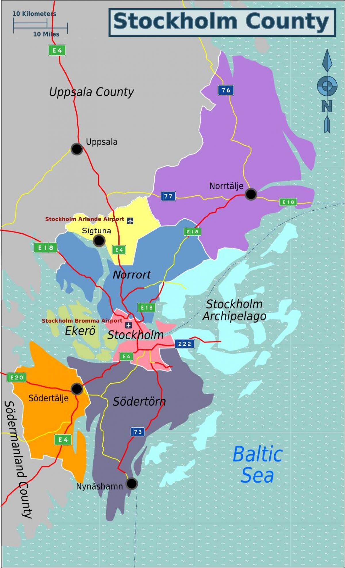 خريطة السويد ستوكهولم المنطقة