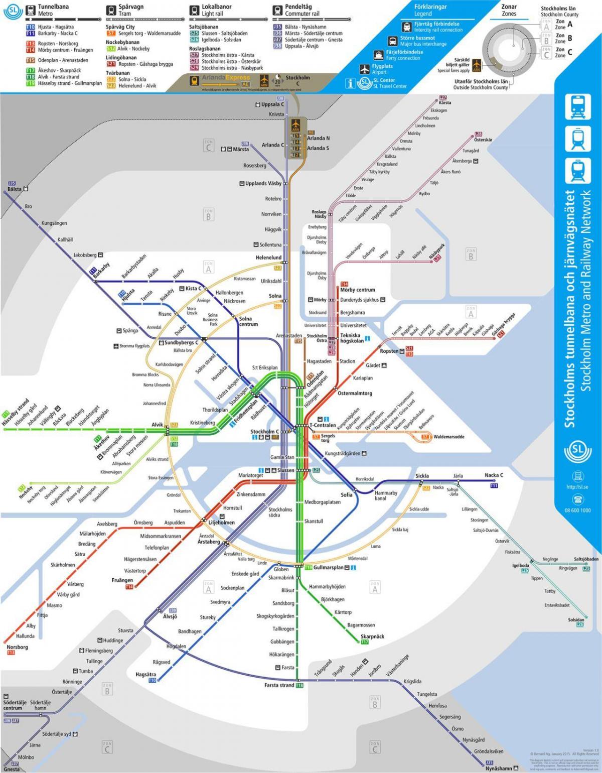 خريطة النقل العام في ستوكهولم