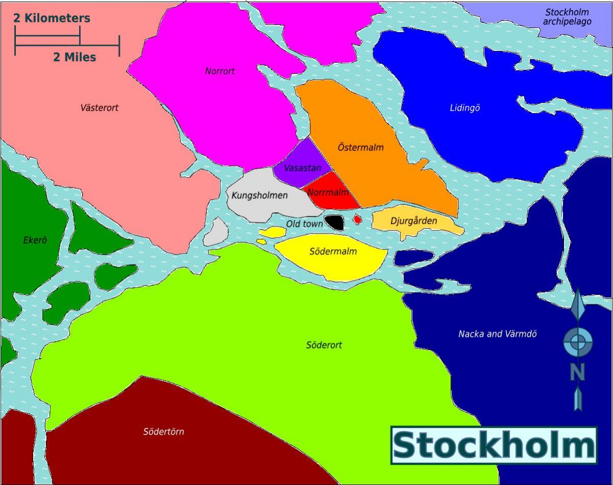 خريطة مناطق ستوكهولم