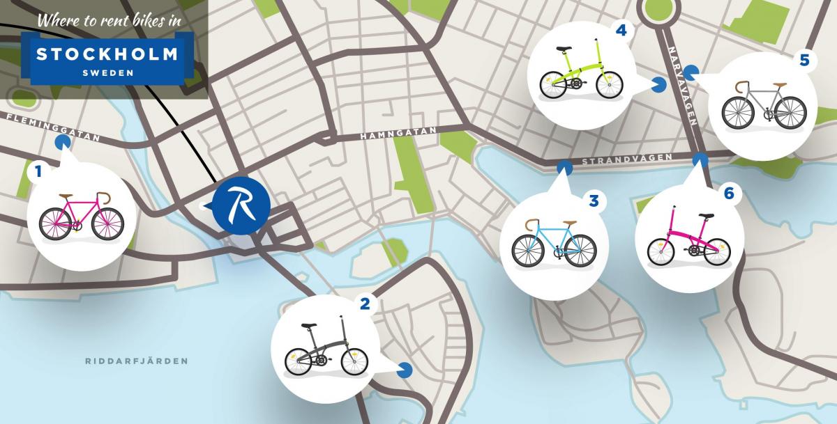 مدينة ستوكهولم الدراجات خريطة