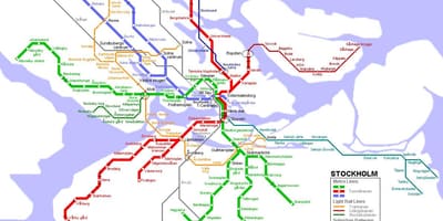 السويد tunnelbana خريطة